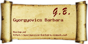 Gyorgyovics Barbara névjegykártya
